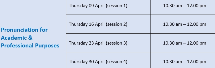 Pronunciation for Academic Purposes