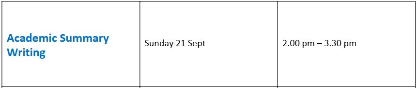 Academic Summary Writing workshop